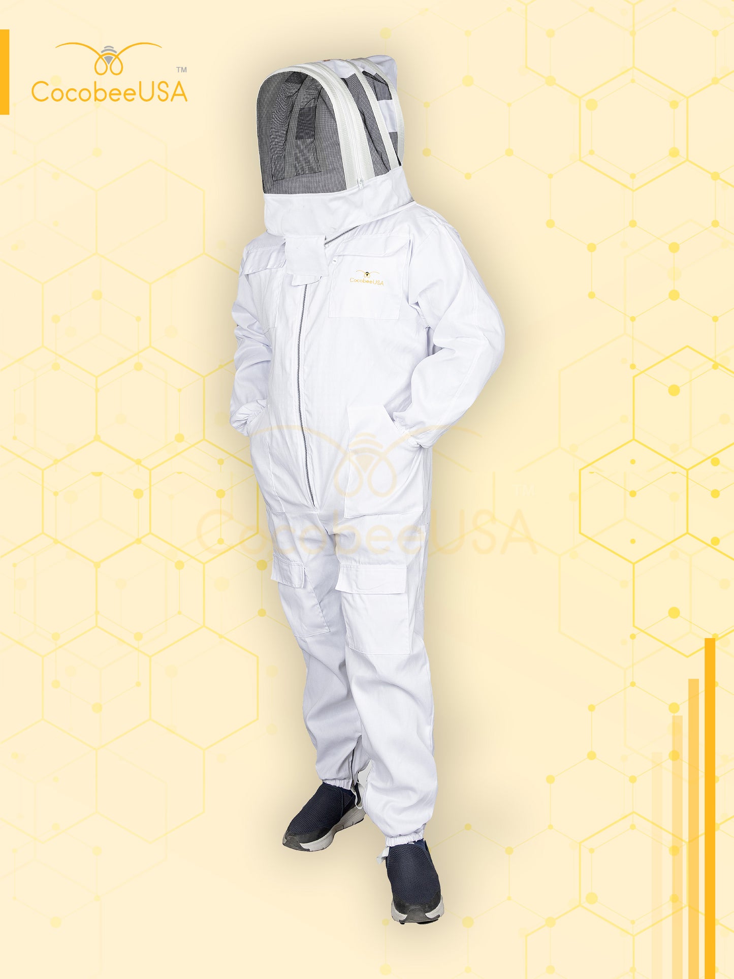 Professional Beekeeping Cotton Suit White Fencing Veil